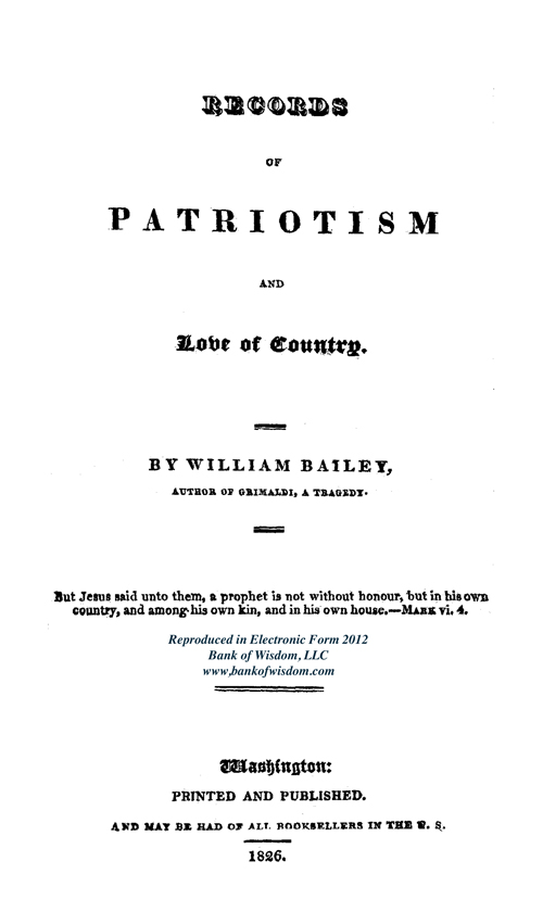 Records of Patriotism and Love of Country